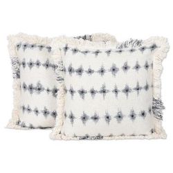 Diamond Waves,'Tie-Dye Cotton Cushion Covers from India (Pair)'