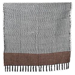 Apricot Paths,'Woven Fringed Apricot Throw Blanket with Striped Pattern'