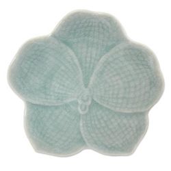 Celadon ceramic serving plate, 'Light Blue Vanda'