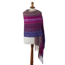 Andean Valley Flower,'Hand Woven Baby Alpaca Blend Shawl from Peru'