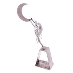 Capture the Moon,'Angel-themed Recycled Metal Sculpture'
