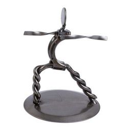 Warrior Pose II,'Hand Crafted Recycled Metal Yoga Statuette'