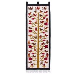 Birds of the White Valley,'Bird-Themed Wool Tapestry from Peru'