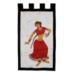 Dancing Beauty,'Batik Cotton Wall Hanging with Dance Motif'