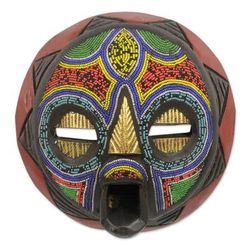 'My Beautiful Woman' - Hand Beaded Nigerian Wood Mask