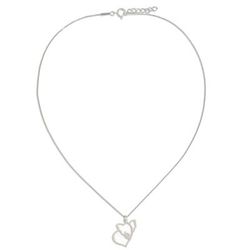 Sterling silver heart necklace, 'Elephant Heart'