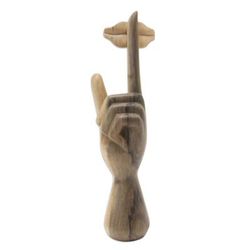 'Hand-Carved Abstract Hibiscus Wood Sculpture from Bali'