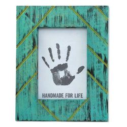 Great Memories,'Antique Looking 5x7 Photo Frame in Greenish Blue'