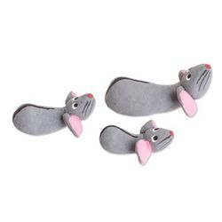 Mouse Family,'Set of 3 Handcrafted Mouse Ceramic Figurines from Guatemala'