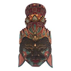 Powerful Rama,'Handcrafted Batik Pule Wood Rama Mask with Bird Detail'