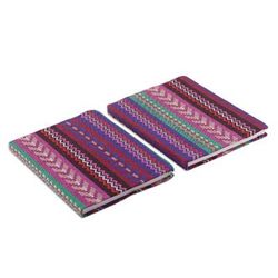 Love of Writing,'Pair of Cotton Jacquard Journals Made with Recycled Paper'