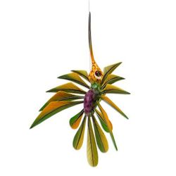 Green Hummingbird Alebrije Sculpture Crafted by Hand 'Green Hummingbird'