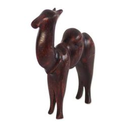 Teak sculpture, 'Camel of Purpose'