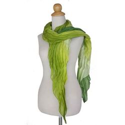 Pleated scarf, 'Evolving Green'