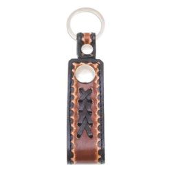 A Dark Key to Success,'Handcrafted Black and Brown Leather Keychain from Thailand'