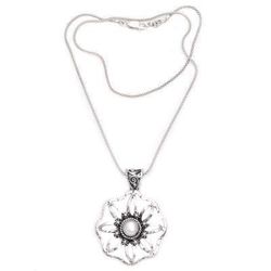 Moon Ray Garden,'Cultured Pearl and Sterling Silver Flower Pendant Necklace'