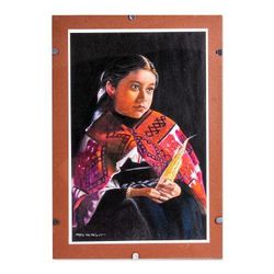 Girl of the Corn,'Signed and Mounted Portrait of a Tenejapa Girl from Mexico'