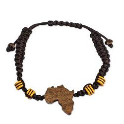 Dark Love,'Hand Crafted Ebony Wood African Pendant Bracelet'