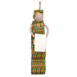 'Doll-Shaped Handmade Cotton Hanging Toilet Paper Holder'