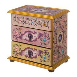 Dawn Splendor,'Small Hand Painted Glass Jewelry Chest'