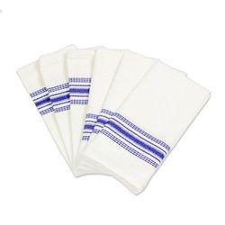Peaceful Stripes,'Striped 100% Cotton Napkins from Guatemala (Set of 6)'