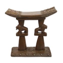 Lion King,'Handcrafted Decorative Wood Lion Throne Stool from Ghana'