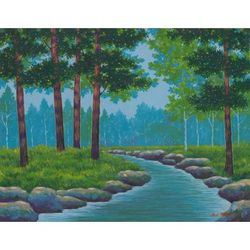 Flowing Life,'Signed Impressionist Landscape Painting from Java'