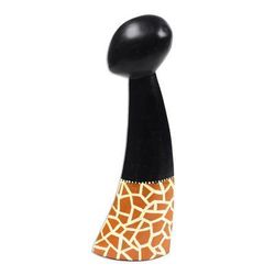 Giraffe Figure,'Giraffe Motif Abstract Wood Sculpture from Ghana'