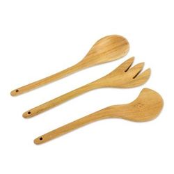 Gourmet,'Handcrafted Teak Wood Serving Utensils (Set of 3)'