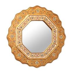 'Golden Star' - Collectible Reverse Painted Glass Handmade Mirror