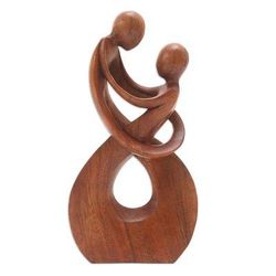 Honeymoon Dance,'Hand Carved Romantic Wood Sculpture'