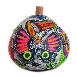 Multicolored Paradise,'Colorful Gourd Decorative Jar from Peru'
