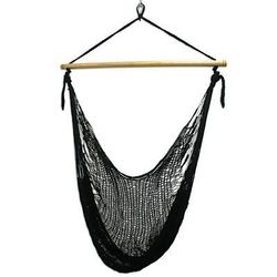 Caribbean Nights,'Black Nylon Hammock Swing Chair Handmade in Mexico'