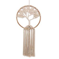 Deep Roots, Strong Branches,'Handcrafted Ivory Macrame Tree Wall Hanging'