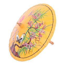 Peace Cranes in Orange,'Hand-Painted Yellow Crane-Motif Parasol'
