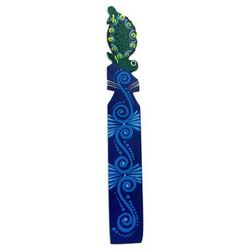 Reading Turtle,'Hand Painted Green Turtle on Copal Wood Bookmark from Mexico'