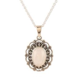 Heaven's Garden,'Rainbow Moonstone and Sterling Silver Pendant Necklace'