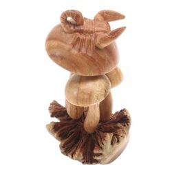 Fierce Scorpion,'Mushroom Motif Wood Sculpture'