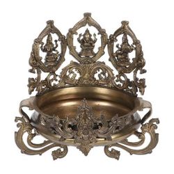 Blessing of the Gods,'Antique Finished Decorative Brass Bowl with Hindu Details'