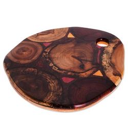 Country Wood,'Round Reclaimed Wood Trivet from Costa Rica'