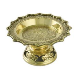 Forest Elephant,'Brass Flower and Leaf Elephant Home Decorative Bowl'