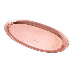 Oval Entertainment,'Hammered Oval Copper Tray Crafted in Bali'