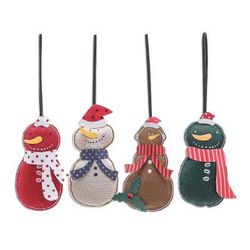 Snowmen,'Snowman Ornaments Handmade in Thailand (Set of 4)'