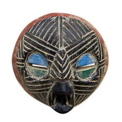Kwahu,'Hand Crafted African Sese Wood Mask'