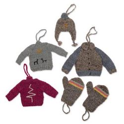 Winter Warmers,'Wool Ornaments from Peru (Set of 6)'