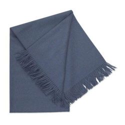 Blissful Dream in Steel Blue,'100% Baby Alpaca Throw Blanket in Steel Blue from Peru'