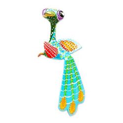 Colorful Bird,'Bird-Like Papier Mache Alebrije Sculpture'