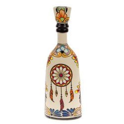 'Dreamcatcher-Themed Hand-Painted Ceramic Decanter with Cork'