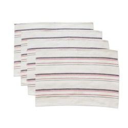 Individualist in Grape,'Striped Hand Woven Cotton Placemats (Set of 4)'