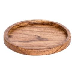 Little Pleasures,'Handcrafted Round Conacaste Wood Snack Plate'
